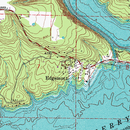 Topographic Map of Edgemont, AR
