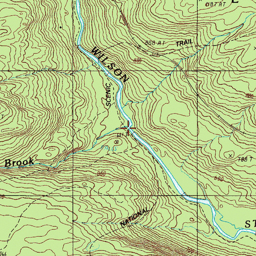 Topographic Map of Thompson Brook, ME