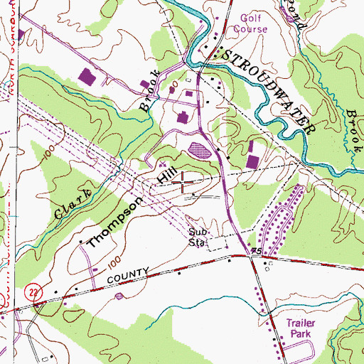 Topographic Map of Thompson Hill, ME