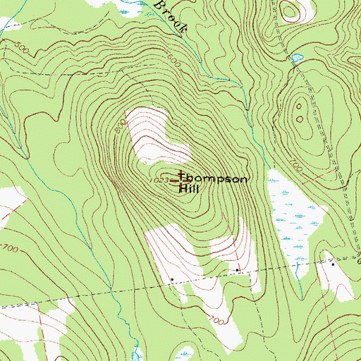 Topographic Map of Thompson Hill, ME