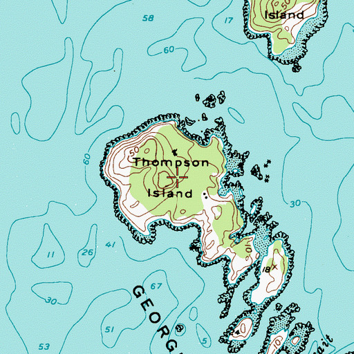 Topographic Map of Thompson Island, ME