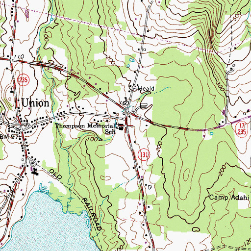 Topographic Map of Thompson Memorial School, ME