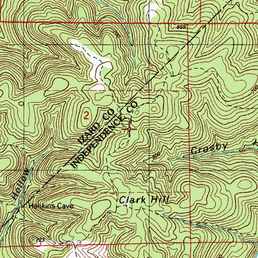 Topographic Map of Edmonson (historical), AR