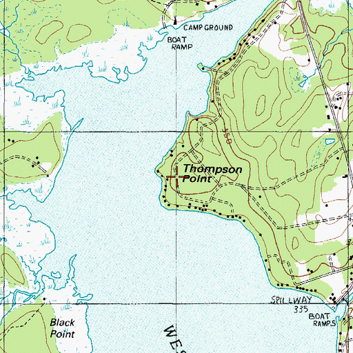 Topographic Map of Thompson Point, ME