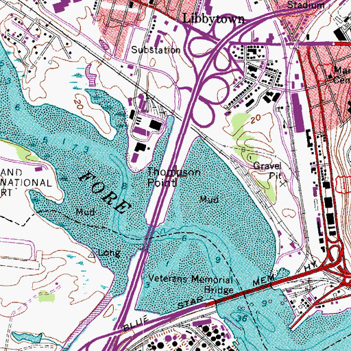 Topographic Map of Thompson Point, ME