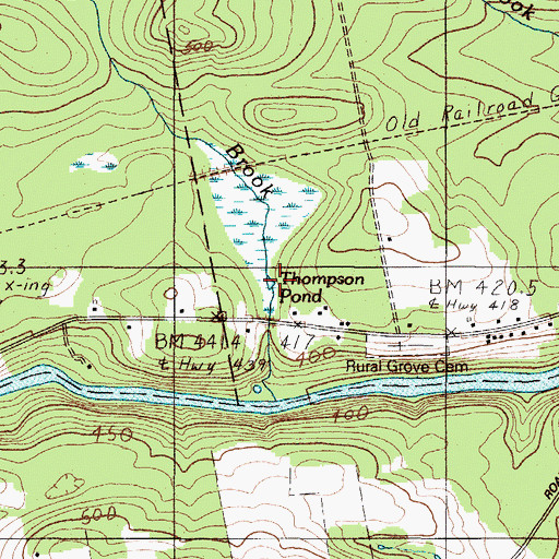 Topographic Map of Thompson Pond, ME