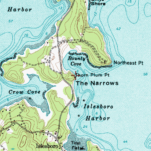 Topographic Map of Thorn Plum Point, ME
