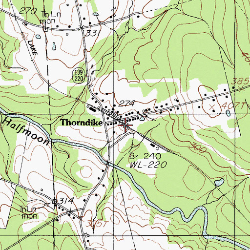 Topographic Map of Thorndike, ME