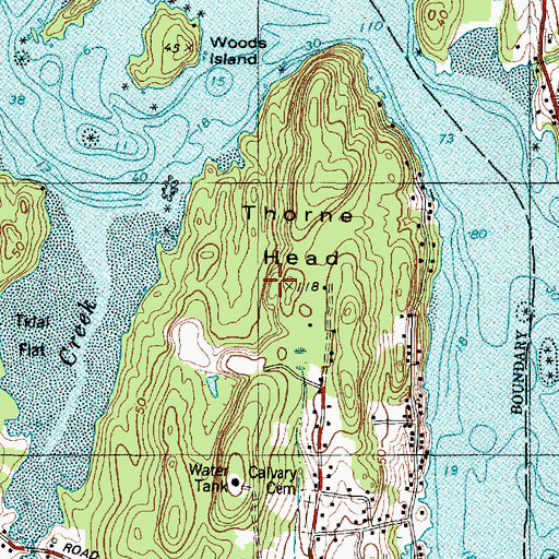 Topographic Map of Thorne Head, ME