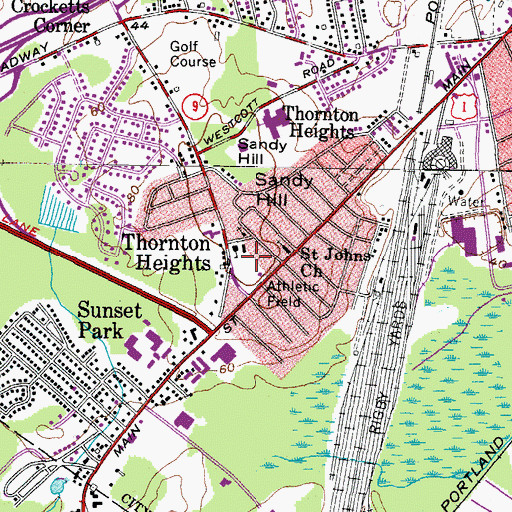 Topographic Map of Thornton Heights, ME