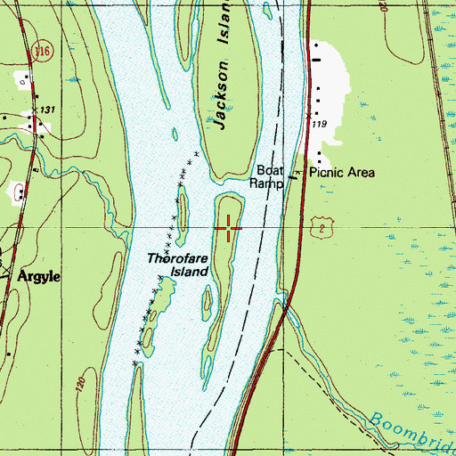 Topographic Map of Thorofare Island, ME