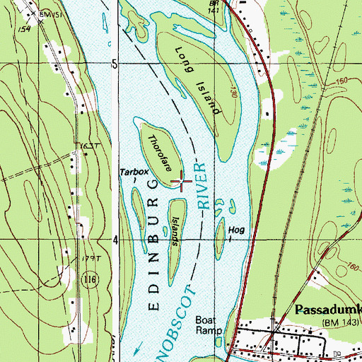 Topographic Map of Thorofare Islands, ME