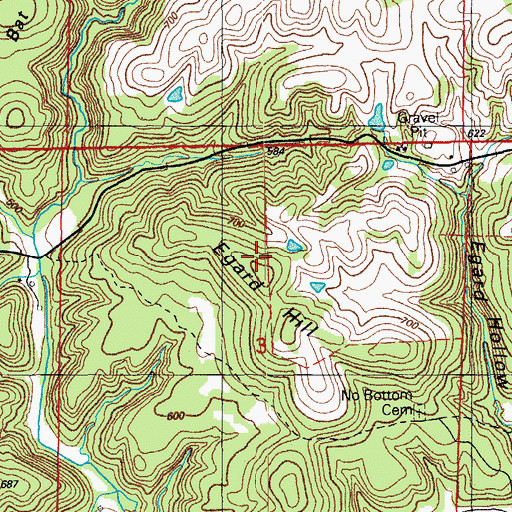 Topographic Map of Egard Hill, AR