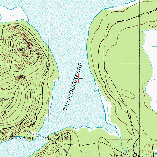 Topographic Map of Thoroughfare, ME