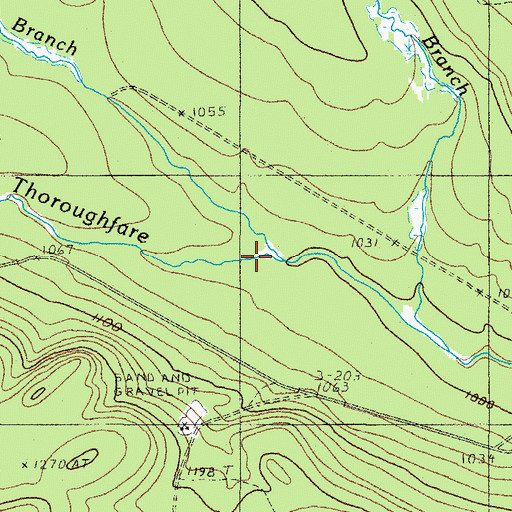 Topographic Map of Thoroughfare Brook, ME