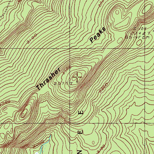 Topographic Map of Thrasher Peaks, ME