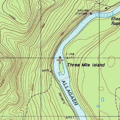 Topographic Map of Three Mile Island, ME