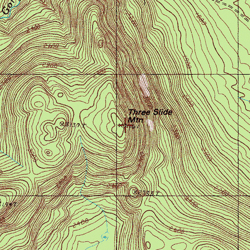Topographic Map of Three Slide Mountain, ME