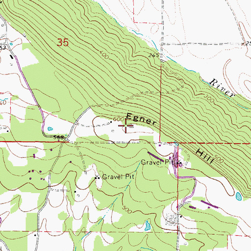 Topographic Map of Egner Hill, AR
