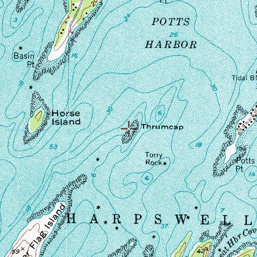 Topographic Map of Thrumcap, ME