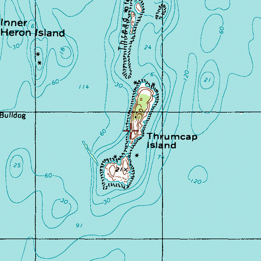 Topographic Map of Thrumcap Island, ME