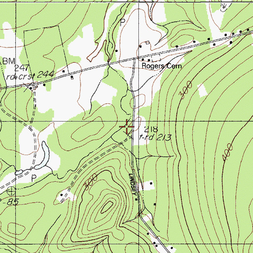 Topographic Map of Thurlow Brook, ME