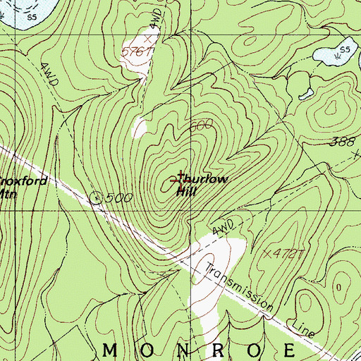 Topographic Map of Thurlow Hill, ME