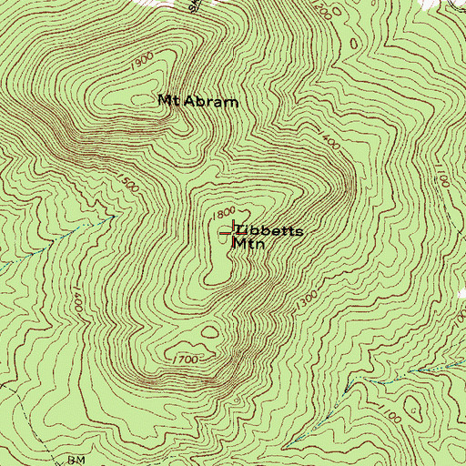 Topographic Map of Tibbetts Mountain, ME