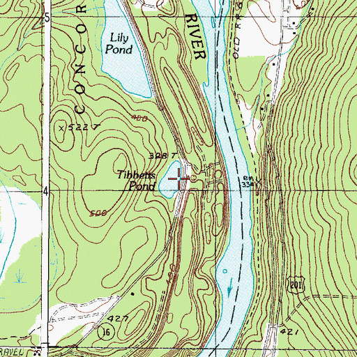 Topographic Map of Tibbetts Pond, ME