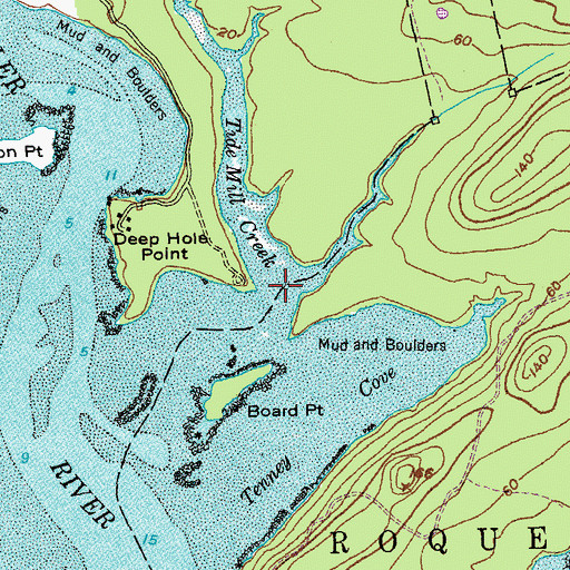 Topographic Map of Tide Mill Creek, ME