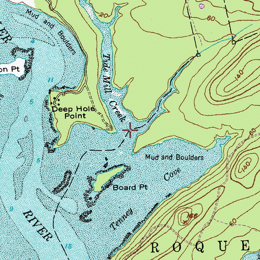 Topographic Map of Tide Mill Creek, ME