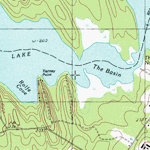 Topographic Map of Tierney Point, ME
