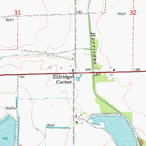 Topographic Map of Eldridge Corner, AR