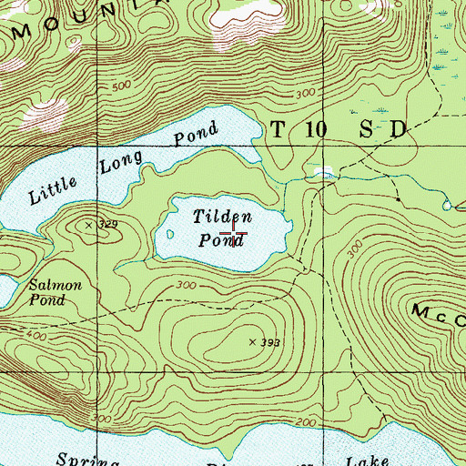 Topographic Map of Tilden Pond, ME