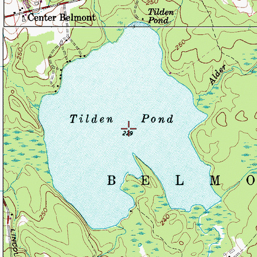 Topographic Map of Tilden Pond, ME