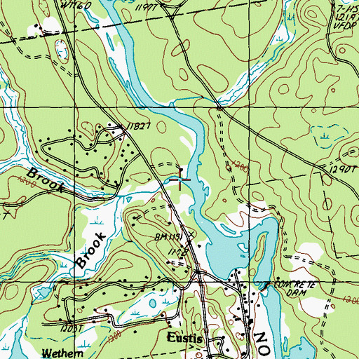 Topographic Map of Tim Brook, ME