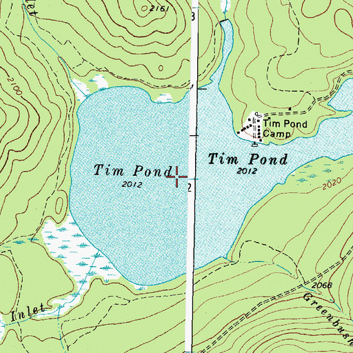 Topographic Map of Tim Pond, ME