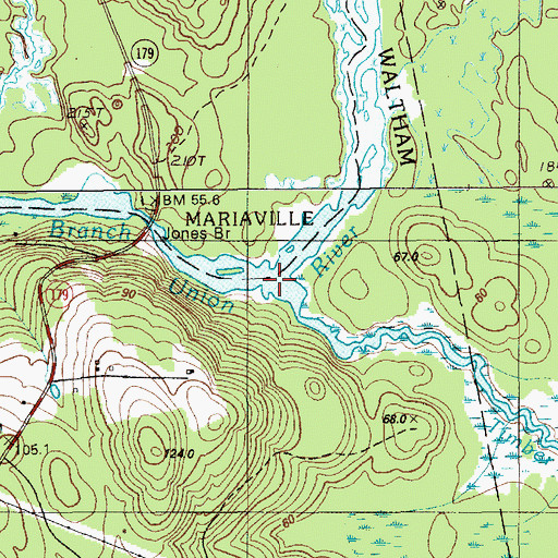 Topographic Map of Timber Brook, ME