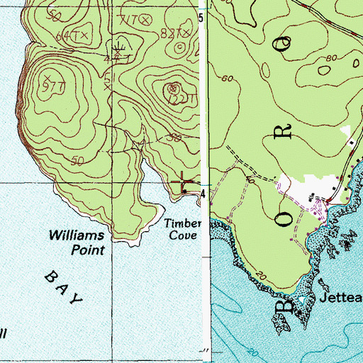 Topographic Map of Timber Cove, ME