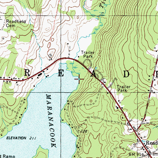 Topographic Map of Tingley Brook, ME