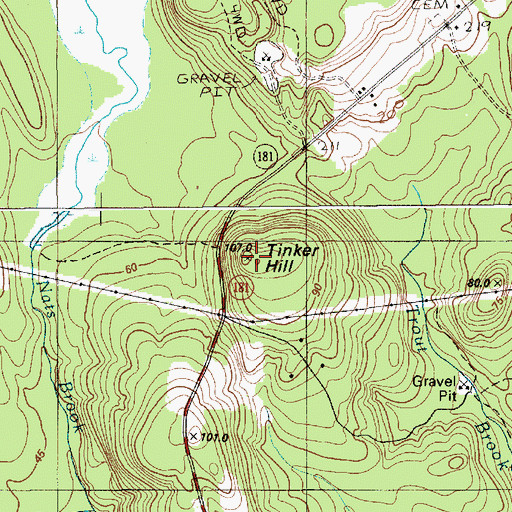 Topographic Map of Tinker Hill, ME