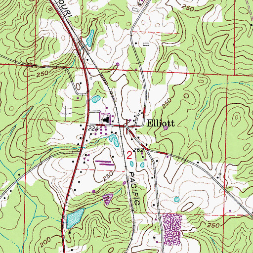 Topographic Map of Elliott, AR
