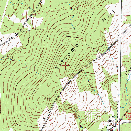 Topographic Map of Titcomb Hill, ME