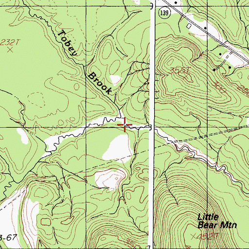 Topographic Map of Tobey Brook, ME