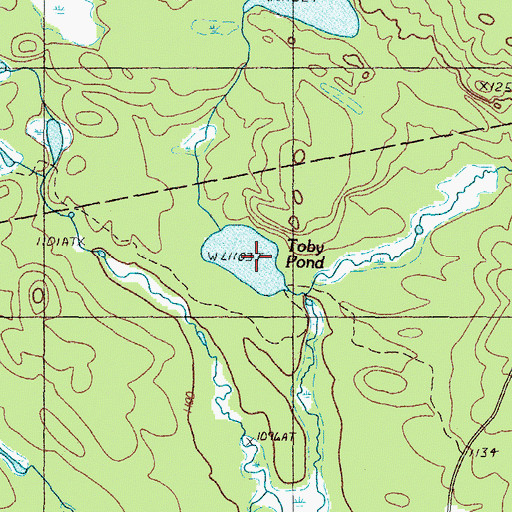 Topographic Map of Toby Pond, ME