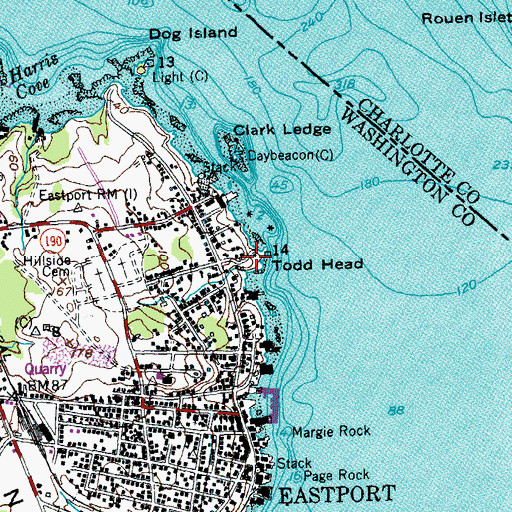 Topographic Map of Todd Head, ME