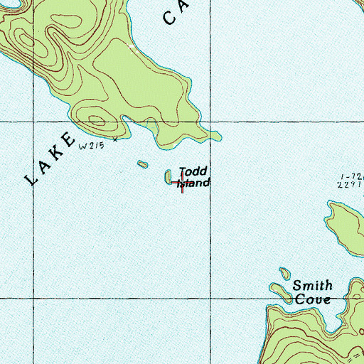 Topographic Map of Todd Island, ME
