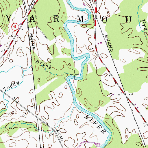 Topographic Map of Toddy Brook, ME