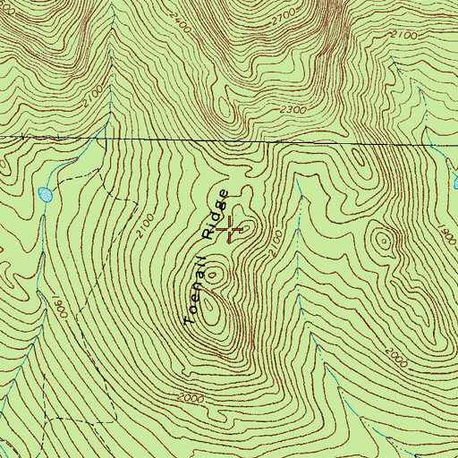 Topographic Map of Toenail Ridge, ME