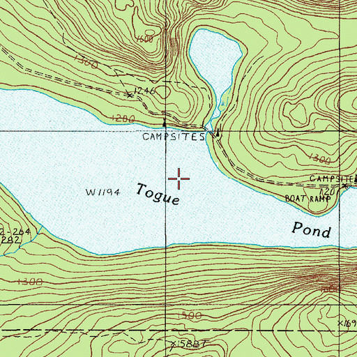 Topographic Map of Togue Pond, ME